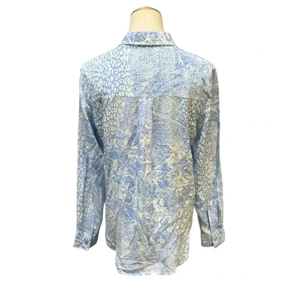 Rails Blue White Dots Blouse Size S - Picture 2 of 7